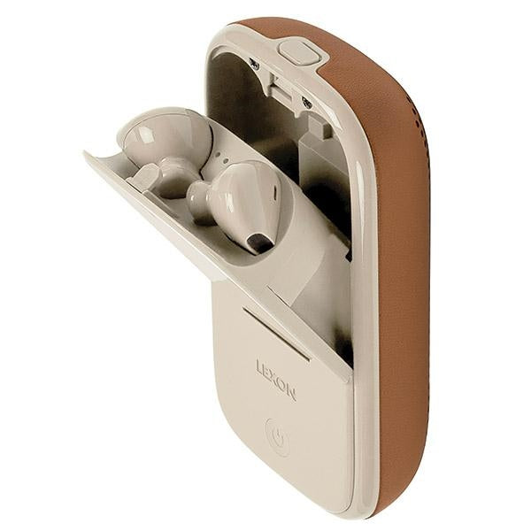 Безжични слушалки Lexon Speakerbuds със Bluetooth högtalare, кафяви