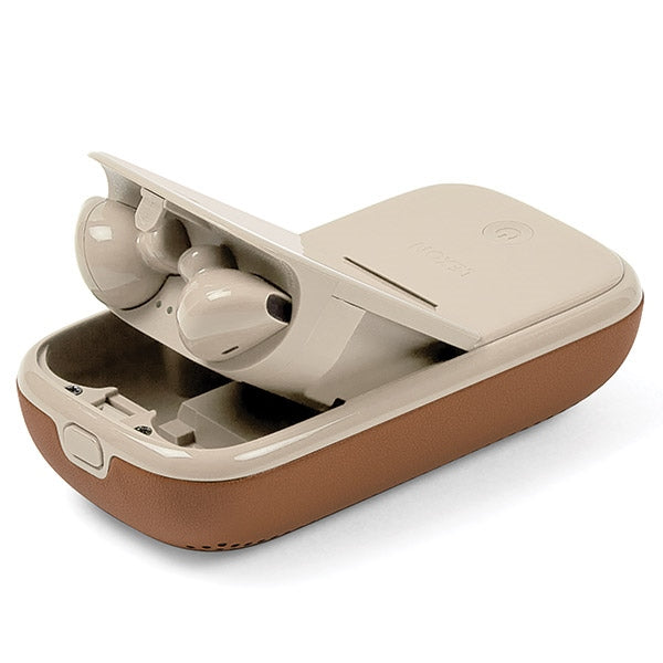 Безжични слушалки Lexon Speakerbuds със Bluetooth högtalare, кафяви