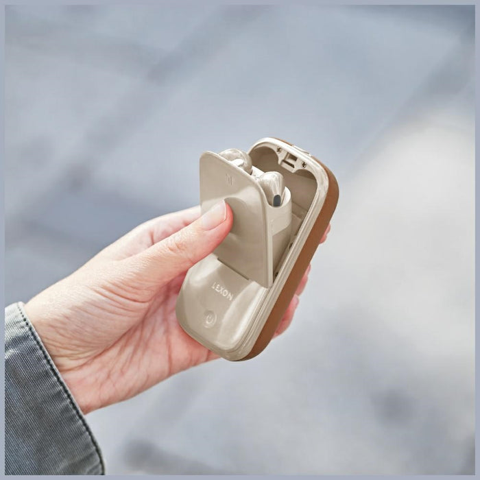Безжични слушалки Lexon Speakerbuds със Bluetooth högtalare, кафяви