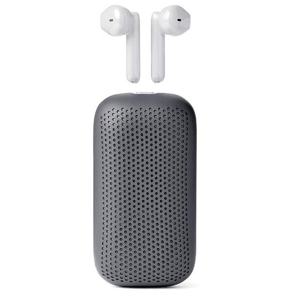 Безжични слушалки Lexon Speakerbuds със Bluetooth говорител, сивихелкни