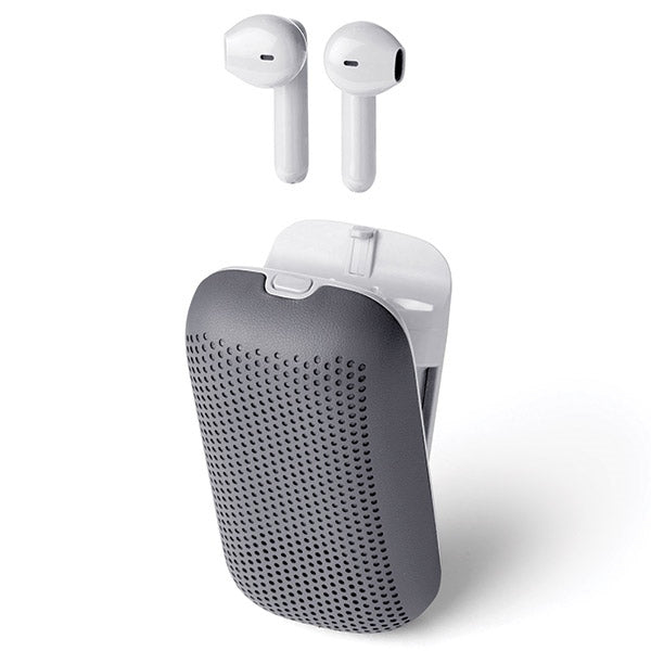 Безжични слушалки Lexon Speakerbuds със Bluetooth говорител, сивихелкни