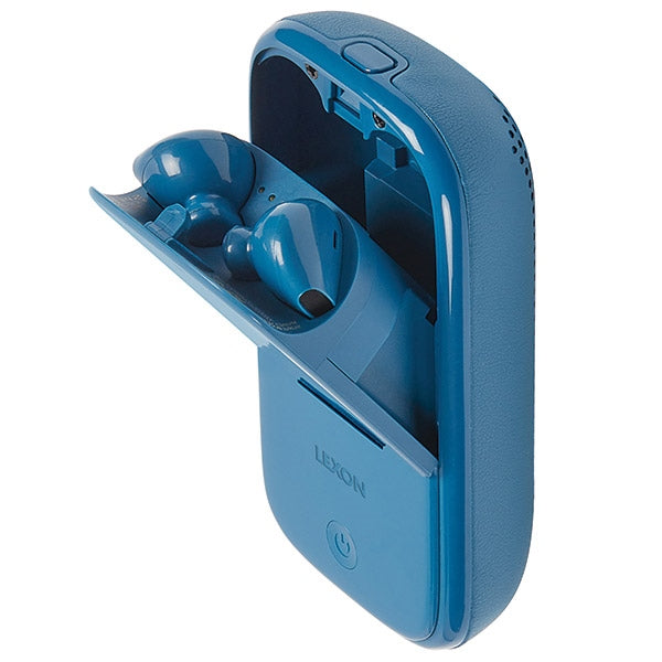 Безжични слушалки Lexon Speakerbuds с Bluetooth говорител, синьо