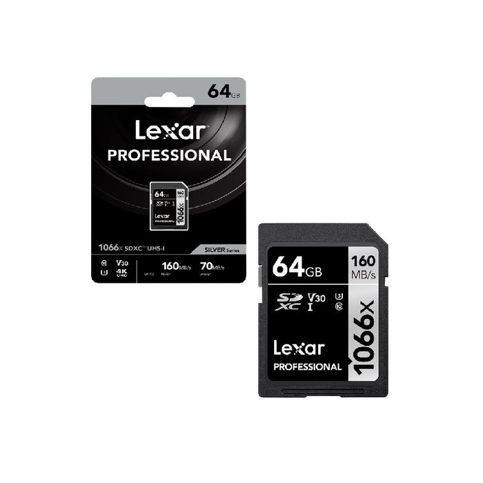 КАРТА ПАМЕТ SDXC 64GB 160/70MB/s UHS-I V30 U3 LEXAR