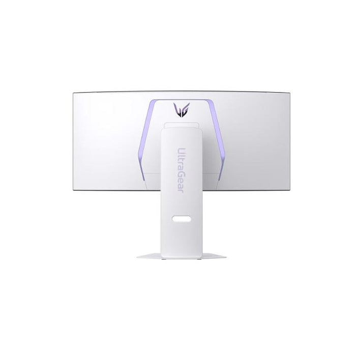 LG 34GX90SA-W, 34", OLED UltraGear 21:9 Curved Smart, IPS 0.03 ms, WQHD (3440x1440), 240Hz, HDR 10, 1500000:1, 250 cd/m2, DCI-P3 98.5%, USB 3.0, VRR, Free-sync, G-Sync, USB-C, PD 65W, HDMI, DP, PBP, високоговорители, превключвател LG, височина, завъртане,