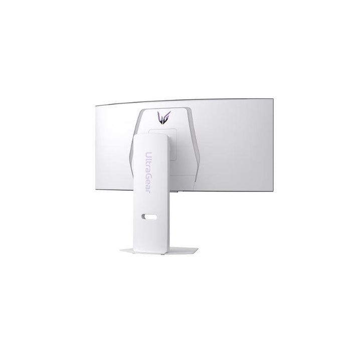 LG 34GX90SA-W, 34", OLED UltraGear 21:9 Curved Smart, IPS 0.03 ms, WQHD (3440x1440), 240Hz, HDR 10, 1500000:1, 250 cd/m2, DCI-P3 98.5%, USB 3.0, VRR, Free-sync, G-Sync, USB-C, PD 65W, HDMI, DP, PBP, високоговорители, превключвател LG, височина, завъртане,