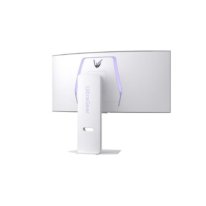 LG 34GX90SA-W, 34", OLED UltraGear 21:9 Curved Smart, IPS 0.03 ms, WQHD (3440x1440), 240Hz, HDR 10, 1500000:1, 250 cd/m2, DCI-P3 98.5%, USB 3.0, VRR, Free-sync, G-Sync, USB-C, PD 65W, HDMI, DP, PBP, високоговорители, превключвател LG, височина, завъртане,