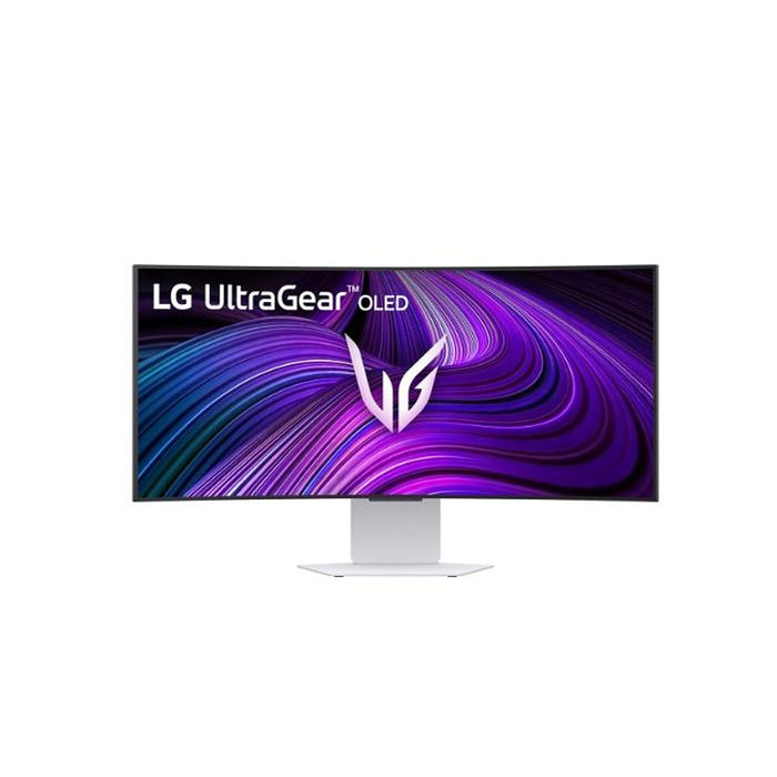 LG 34GX90SA-W, 34", OLED UltraGear 21:9 Curved Smart, IPS 0.03 ms, WQHD (3440x1440), 240Hz, HDR 10, 1500000:1, 250 cd/m2, DCI-P3 98.5%, USB 3.0, VRR, Free-sync, G-Sync, USB-C, PD 65W, HDMI, DP, PBP, високоговорители, превключвател LG, височина, завъртане,