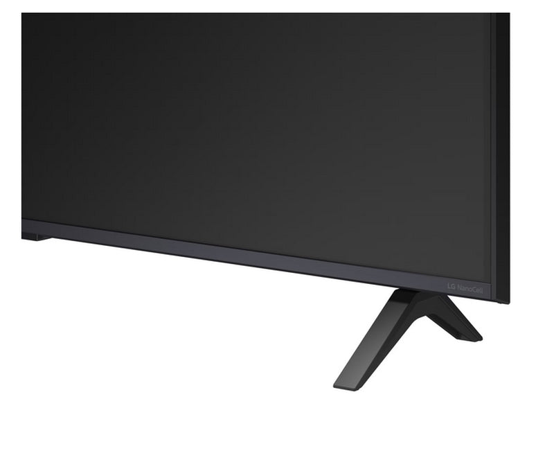 LG 43NANO80A3B, 43" 4K HDR Smart Nano Cell TV, 3840x2160, DVB-T2/C/S2, AI Alpha 7, HDR 10 PRO, webOS 25, ThinQ AI, VRR, ALLM, HGiG, WiFi, Clear Voice, AI Upscaling, Bluetooth, Hdmi e-ARC, CI, LAN, AirPlay2, Chromecast, 2-полюсна стойка, черен