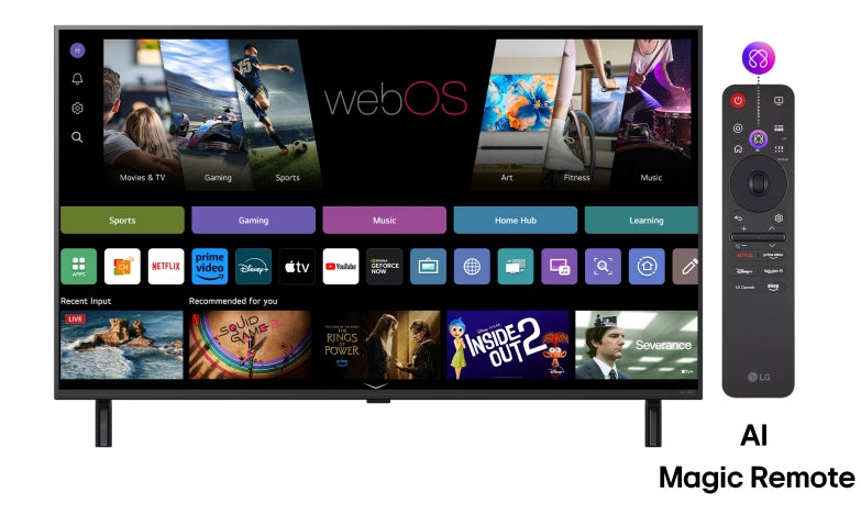 LG 43QNED80A3A, 43" 4K QNED HDR Smart TV, 3840x2160, DVB-T2/C/S2, a7 AI процесор, HDR10 / HLG, webOS 25 ThinQ, VRR / ALLM / HGiG, 4K мащабиране, WiFi 5, Гласов контрол, Bluetooth 5.1, AirPlay 2, LAN, CI, HDMI, SPDIF, Google Cast, 2-полюсна стойка