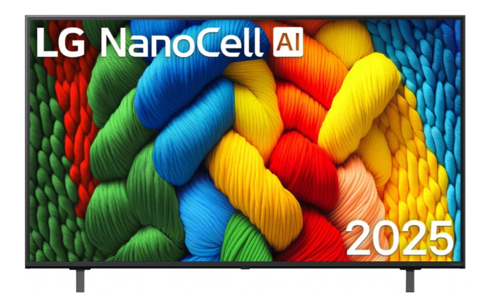 LG 55NANO80A3B, 55" 4K HDR Smart Nano Cell TV, 3840x2160, DVB-T2/C/S2, AI Alpha 7, HDR 10 PRO, webOS 25, ThinQ AI, VRR, ALLM, HGiG, WiFi, Clear Voice, AI Upscaling, Bluetooth, Hdmi e-ARC, CI, LAN, AirPlay2, Chromecast, 2-полюсна стойка, черен