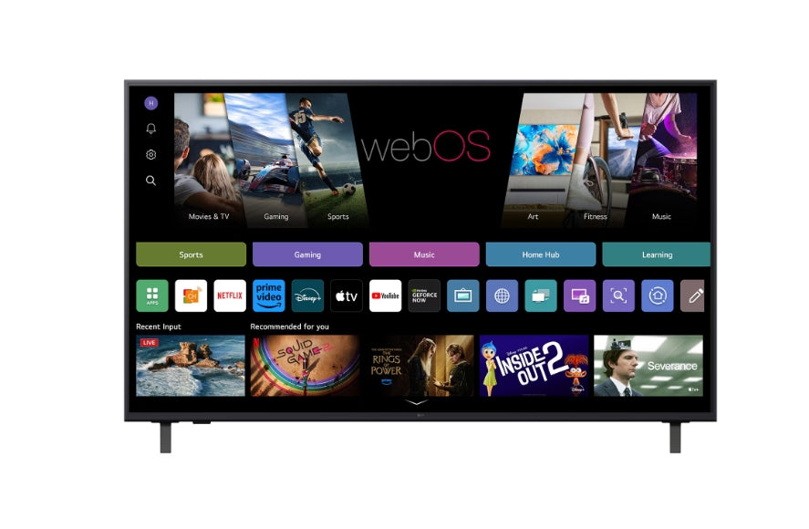 LG 55UA74003LB, 55" 4K UltraHD TV 4K (3840x2160), DVB-T2/C/S2, webOS 25 Smart, ThinQ AI, Alpha 7 AI процесор, WiFi, HDR10 pro, HLG, ALLM/HGiG, 4K Upscaling, AI Sound pro, Multiple View, HDMI eARC, LAN, USB, Bluetooth, Google Cast, 2-полюсна стойка, сребри