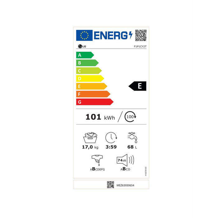 Перална машина LG F1P1CY2T 17 kg 1100 rpm