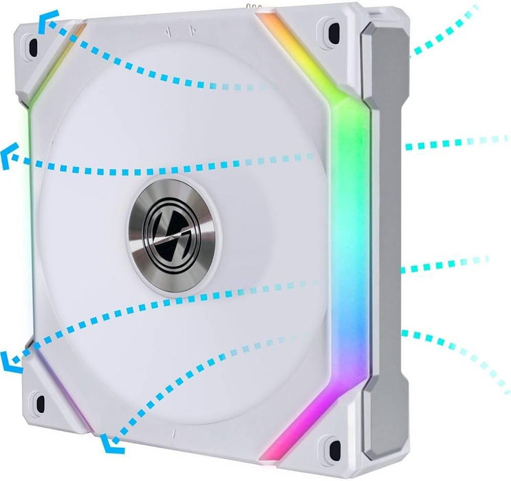 Вентилатор Lian Li Uni Fan REVERSE SL V2, 120mm, ARGB, Бял