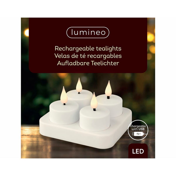 LED Свещ Lumineo 485346 Бял Презареждащ се Вътре (4 броя)