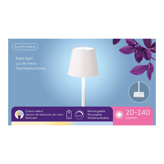 Настолна лампа с LED Lumineo 894378 Бял Метал 37 cm Презареждащ се