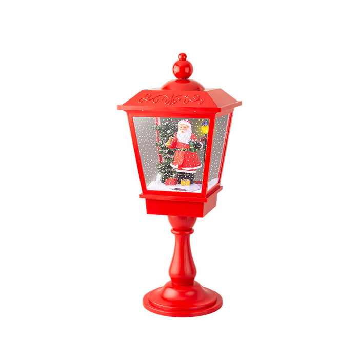 LED Фенер Lumineo Червен Дядо Коледа Музика движение