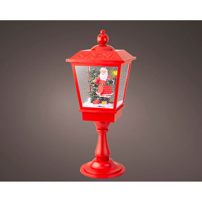 LED Фенер Lumineo Червен Дядо Коледа Музика движение