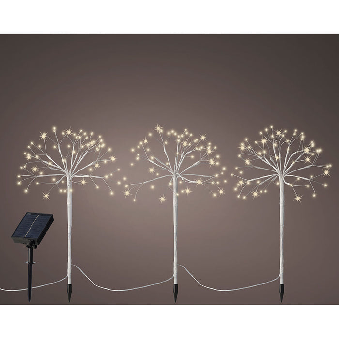Комплект слънчеви градински колове Lumineo Бял Коледа Mini (3 Части)