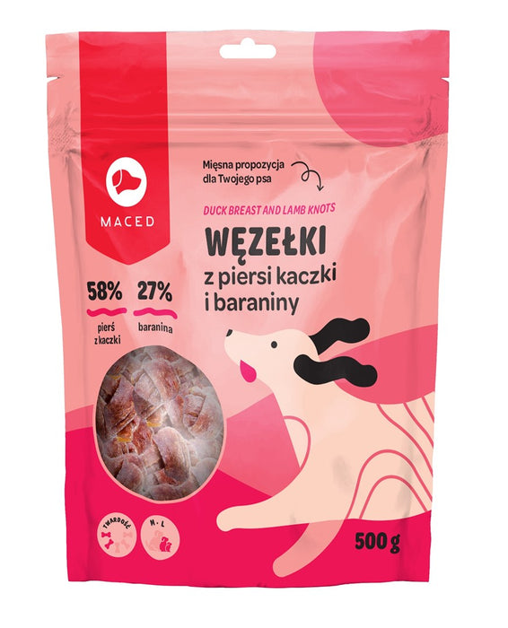 MACED Duck breast and lamb knots - dog treat - 500g