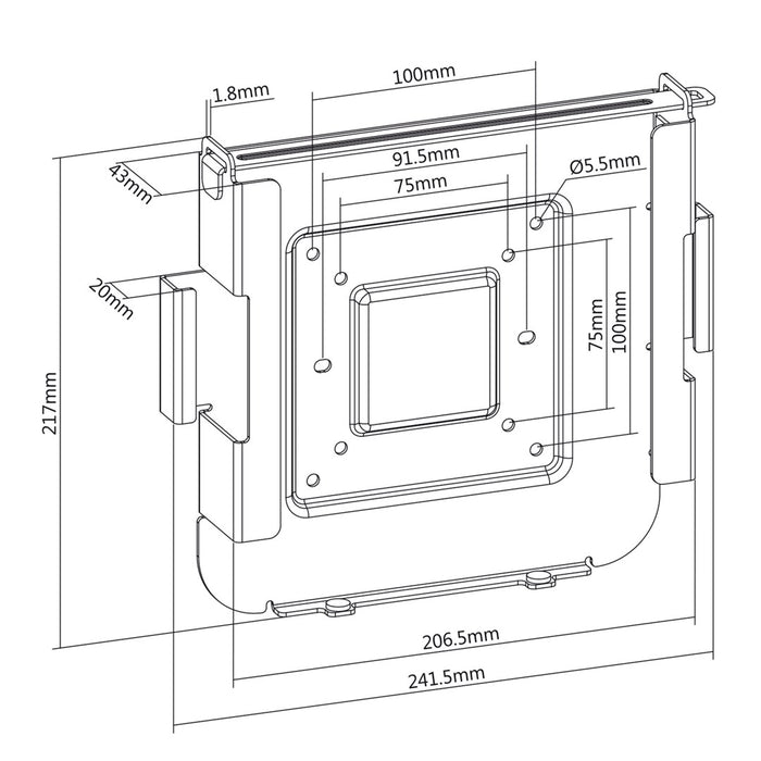 Maclean MC-473 MAC Mini Mount, VESA 75x 75 100x100 Съвместим с Mac Mini Произведен след 2014 г.