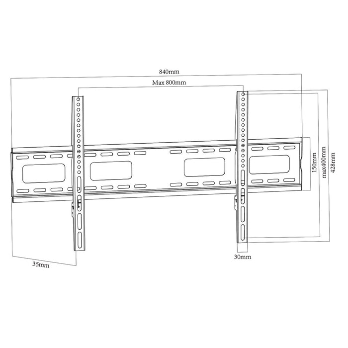 Maclean TV MC-420 Скоба за стенен монтаж 43"-120" VESA 800x400 120 кг Универсален регулируем нивелир Аксесоари Плосък за тежък режим