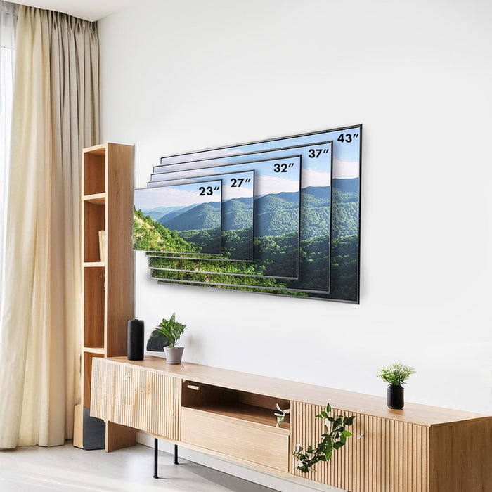 Maclean MC-418 Телевизионен монитор Full Motion Стойка за стена 23"-43" 30 кг макс. VESA 200x200 Черен Накланящ се Въртящ се регулируем държач на разстоянието до стената Скоба Здраво прахово покритие