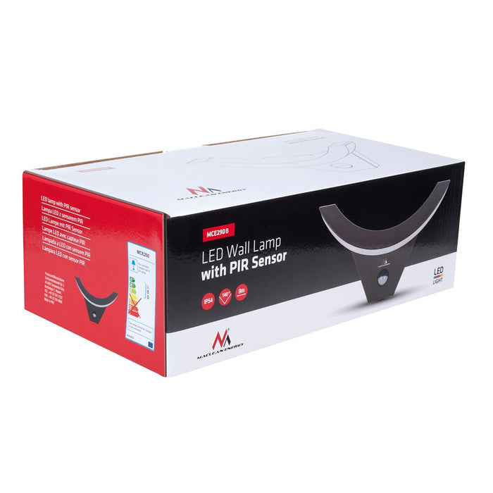 Maclean Energy MCE290 B LED лампа с инфрачервен сензор за движение 800lm 10W IP54 черна