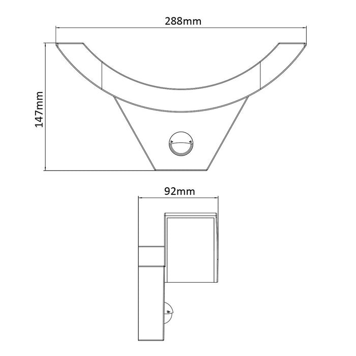 Maclean Energy MCE290 B LED лампа с инфрачервен сензор за движение 800lm 10W IP54 черна
