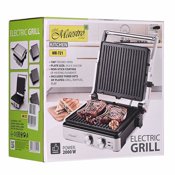3в1 електрическа скара 2000W MR-721 MAESTRO