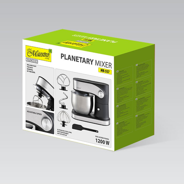 Feel-Maestro MR-557 Планетарен миксер с 3 л купа, 1200 W Черен