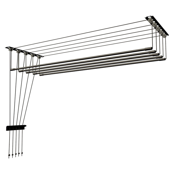 ТАВАНЕН ПРОСТОР СУШИЛНИК ЗА ДРЕХИ 2 M 6 ПОЗИЦИИ ЧЕРЕН MAK