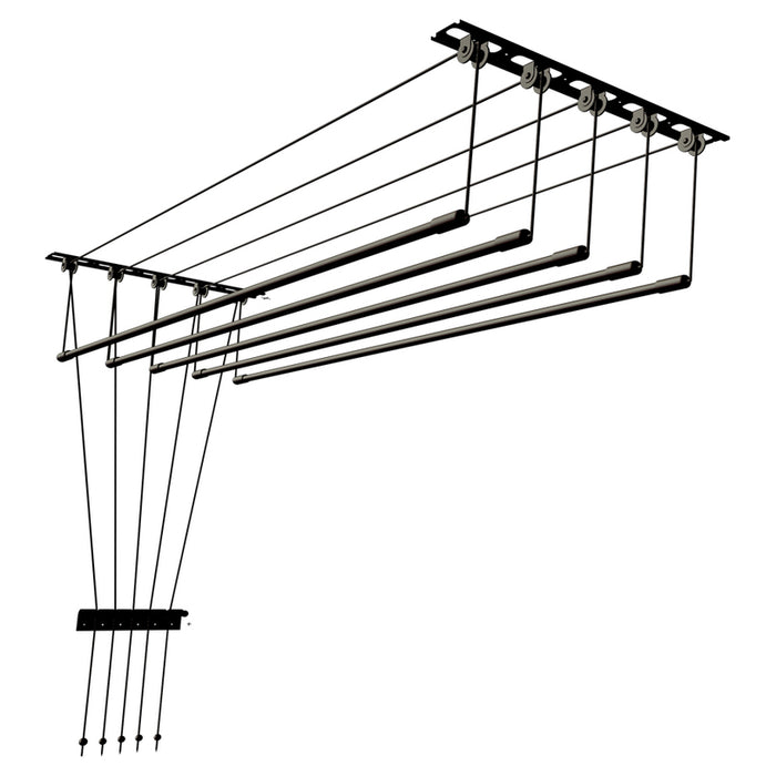 ТАВАНЕН ПРОСТОР СУШИЛНИК ЗА ДРЕХИ 1.8 M 6 ПОЗИЦИИ ЧЕРЕН MAK