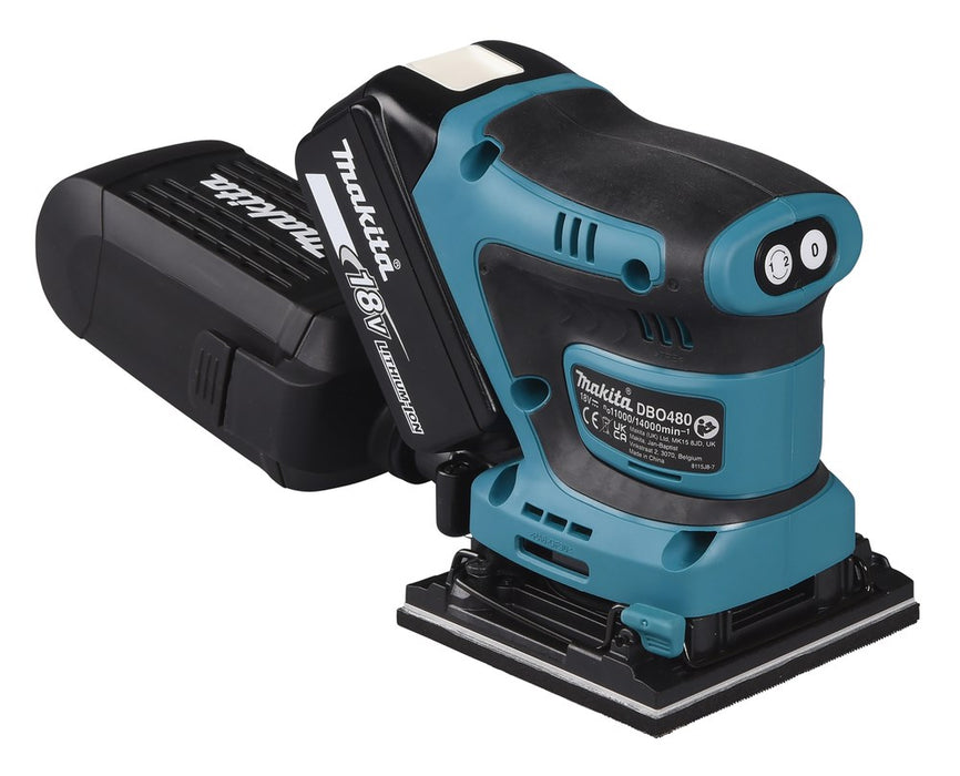 Преносима шлайфмашина Makita DBO480Z Ексцентрична шлайфмашина 14000 OPM Черен, Син 210 W