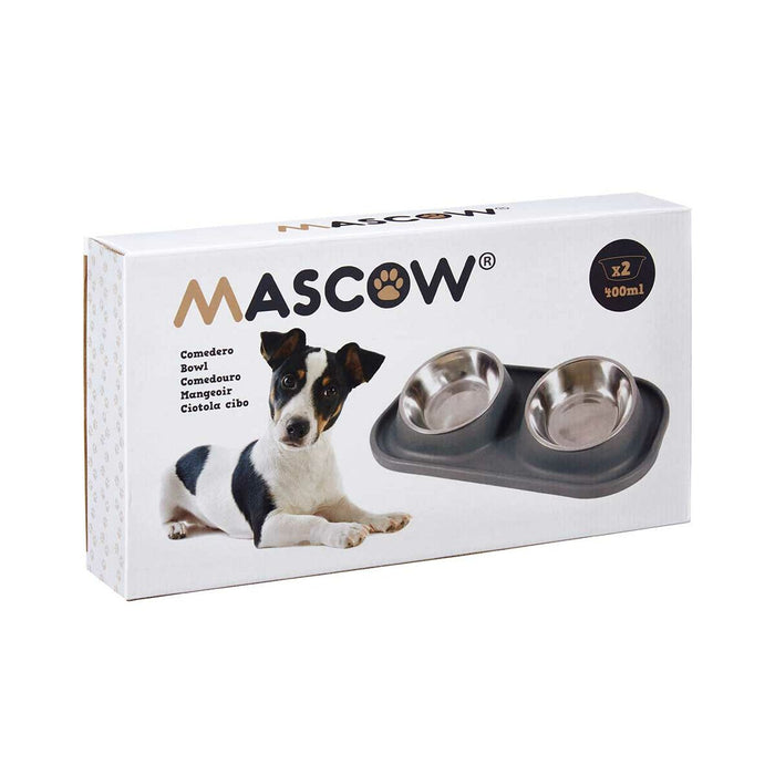 Хранилка за кучета Mascow 317 317 Син Метал 40 x 8,5 x 22 cm Двоен