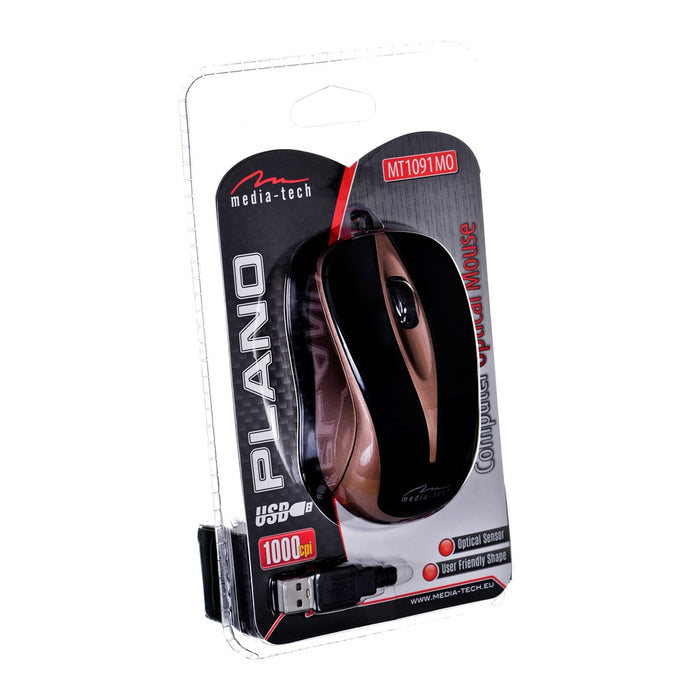 Media-Tech Plano мишка USB оптична 800 DPI