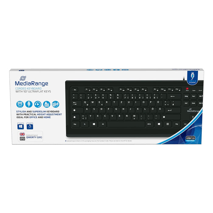 MediaRange Клавиатура, QWERTY (UK), black