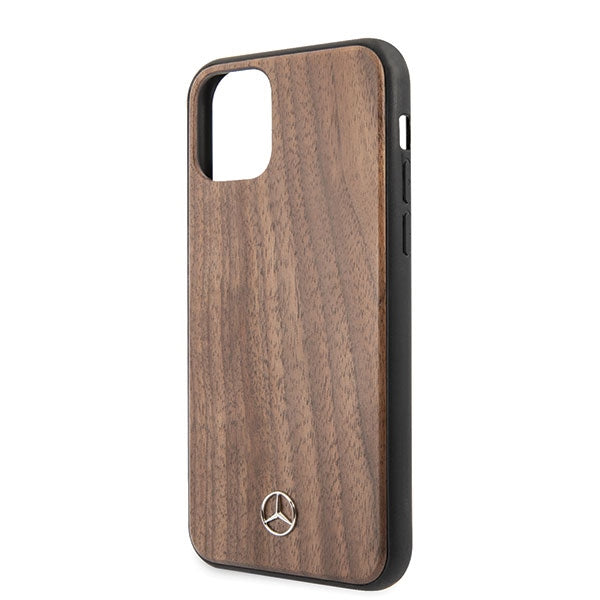 Твърд калъф Mercedes MEHCN58VWOLB Wood Line Walnut за iPhone 11 Pro, кафяв