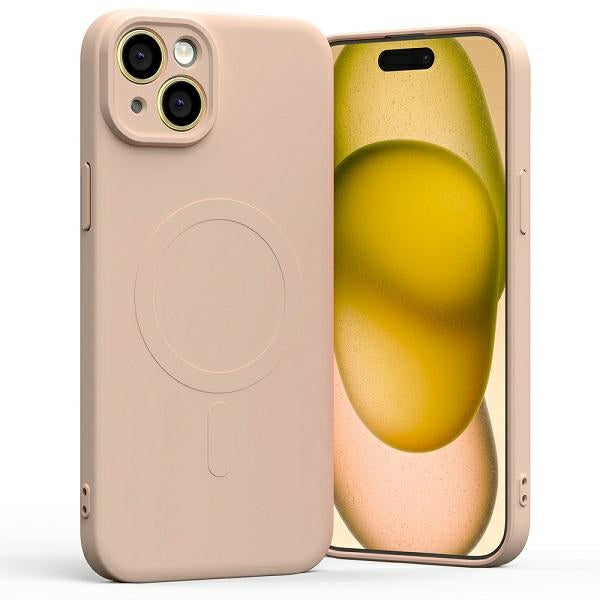 Силиконов калъф Mercury MagSafe за iPhone 15 Plus / 14 Plus 6,7", розово-пясъчен