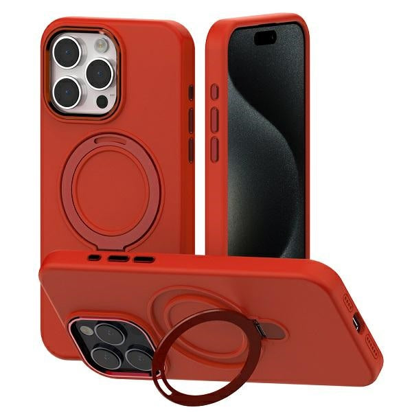 Силиконов калъф Mercury MagSafe Stand за iPhone 15 6,1", червен