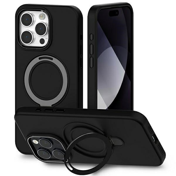Силиконов калъф Mercury MagSafe Stand за iPhone 15Plus 6,7", черен