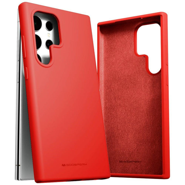 Силиконов калъф Mercury за Samsung Galaxy S24 Ultra, червен