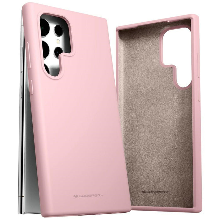 Силиконов калъф Mercury S928 за Samsung Galaxy S24 Ultra, розово-пясъчен