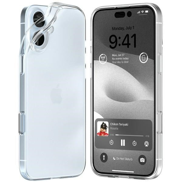 Силиконов калъф Mercury Jelly Clear за iPhone 16 6,7", прозрачен
