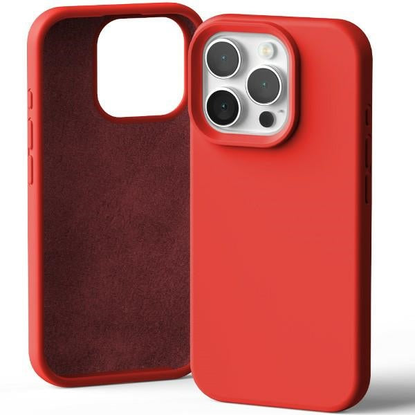 Силиконов калъф Mercury за iPhone 16 Pro 6,3", червен