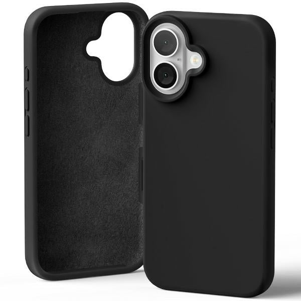 Силиконов калъф Mercury за iPhone 16 6,1", черен