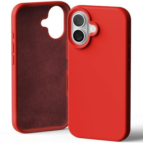 Силиконов калъф Mercury за iPhone 16 6,1", червен
