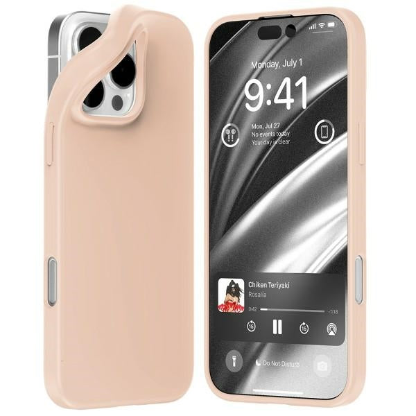 Силиконов калъф Mercury за iPhone 16 Pro Max 6,9", розово-пясъчен