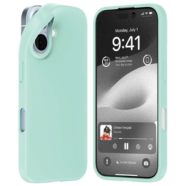 Силиконов калъф Mercury за iPhone 16 6.1", мятен