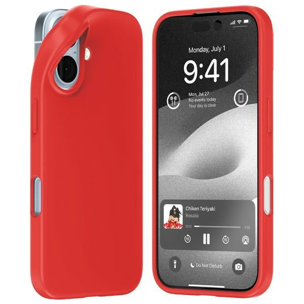 Силиконов калъф Mercury за iPhone 16 6.1", червен