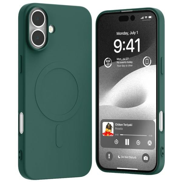 Силиконов калъф Mercury MagSafe Semi-Silicone за iPhone 16Plus 6,7", зелен